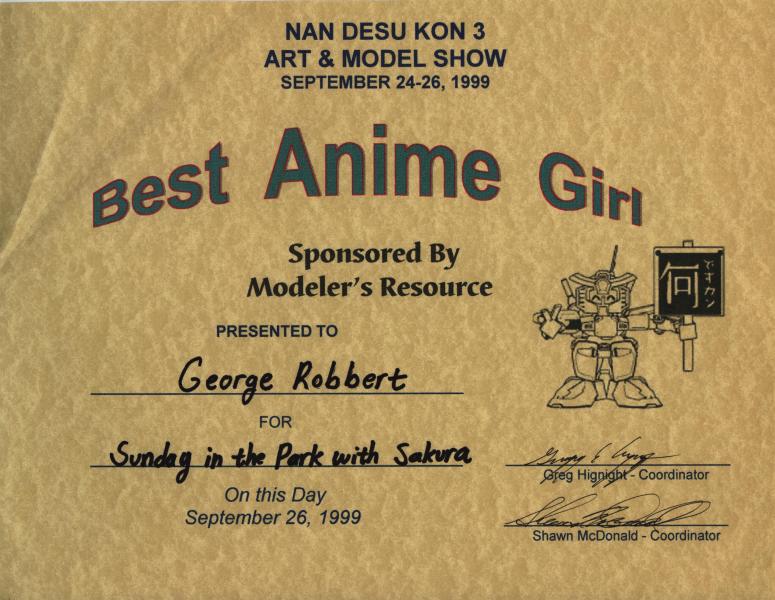 Best Anime Girl at NDK 1999