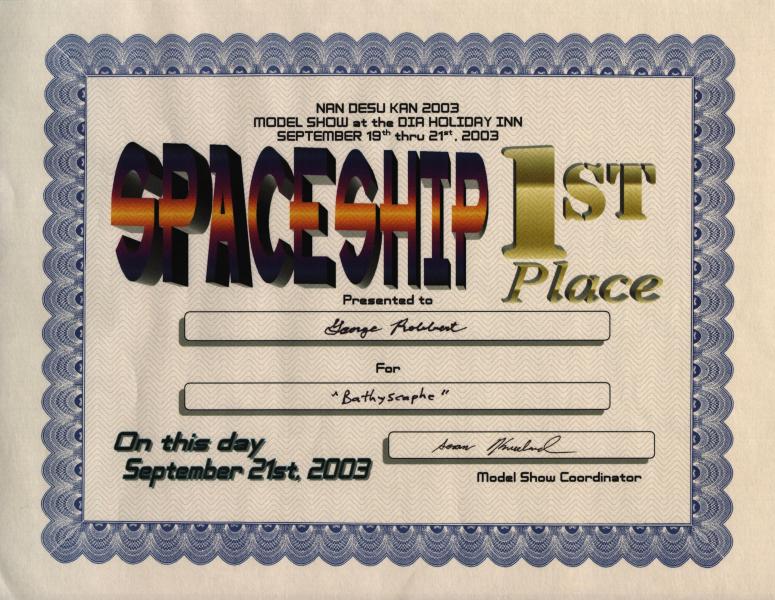 1st Place, Spaceship at NDK 2003