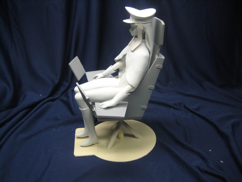 First kit, after initial assembly and priming, with Ekaril sitting in her chair